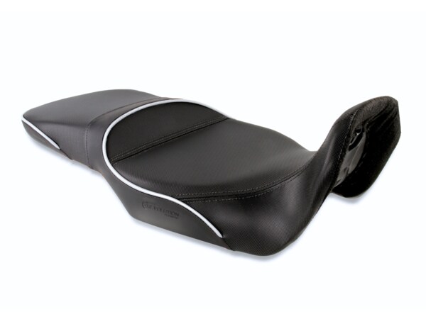 Sargent REVolution & DIY Foam & Cover Kit for the Honda Transalp shown in DTx, Gripzones, and Silver welt & stitch REV-695-SE and DIY-695-SE.